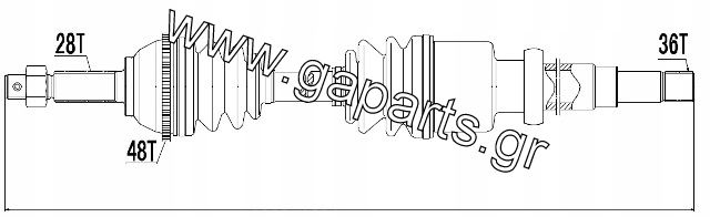 ΗΜΙΑΞΟΝΙΟ ΕΜΠΡΟΣ ΔΕΞ. FORD TRANSIT 2.0DI 00- 1C153B436CD